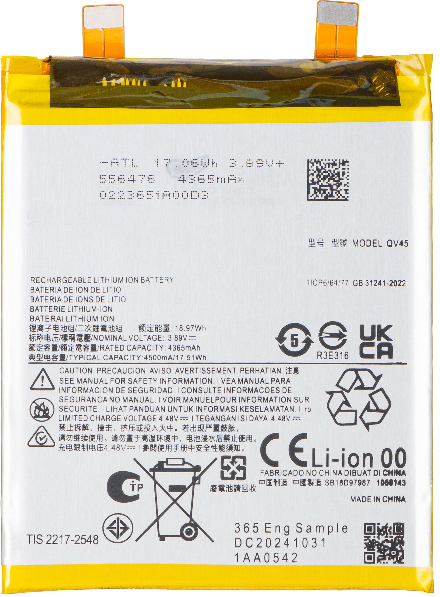 Batteri för Motorola Edge 50 Ultra, QV45