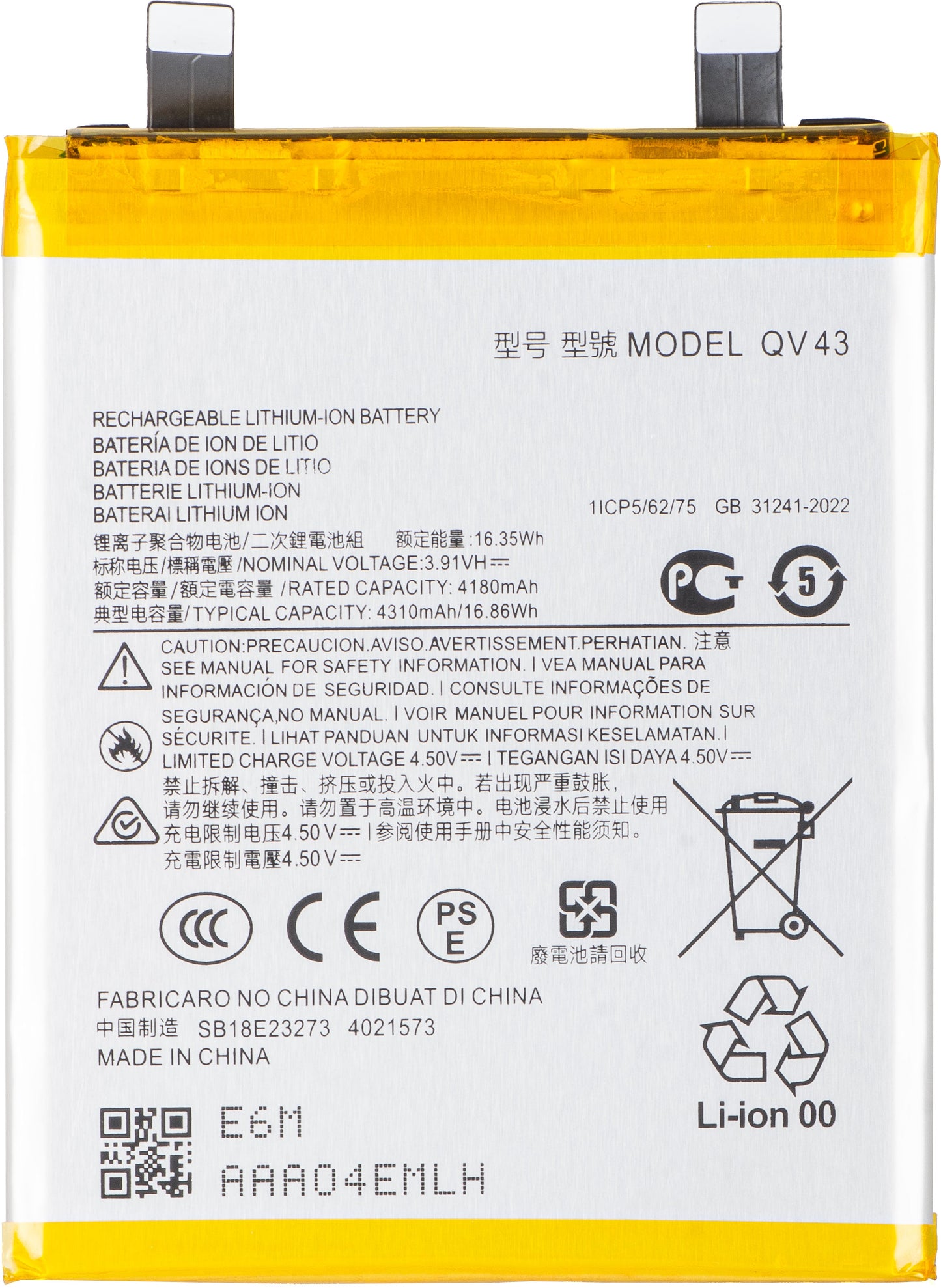 Batteri för Motorola ThinkPhone 25 / Edge 50 Neo, QV43