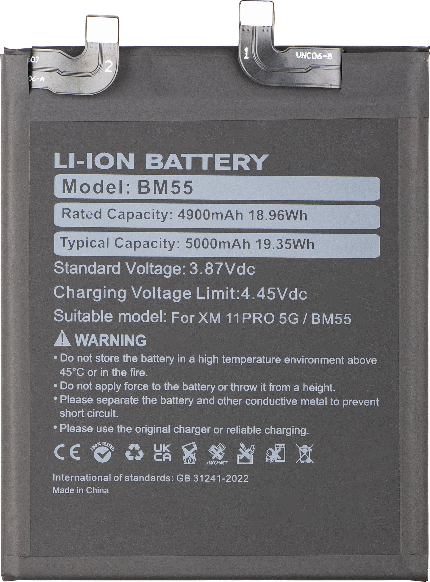 Batteri för Xiaomi Mi 11 Ultra, BM55