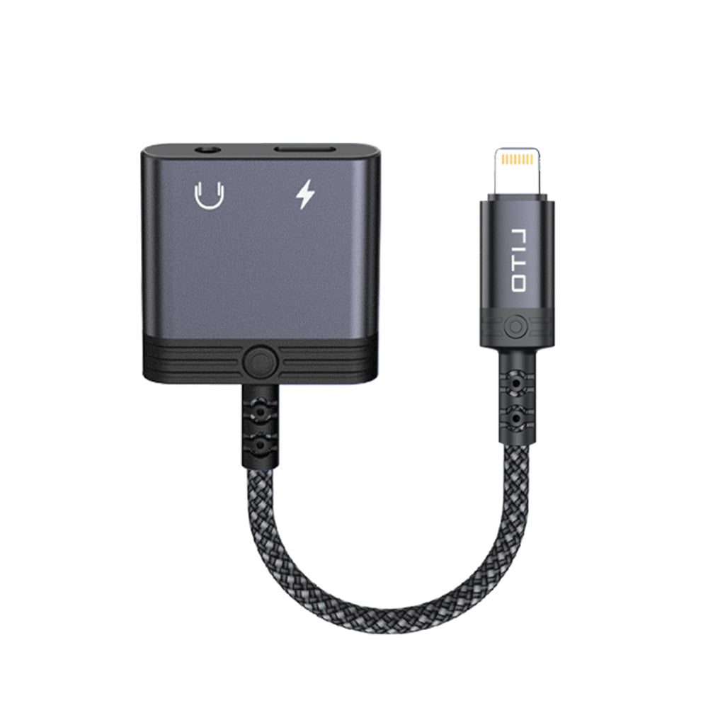 Audioadapter Lightning - Lightning / 3.5mm Lito LA04L, Svart