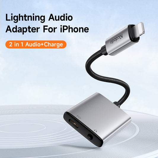 Audioadapter Lightning - Lightning / 3.5mm McDodo CA-5540 Wales, Grå