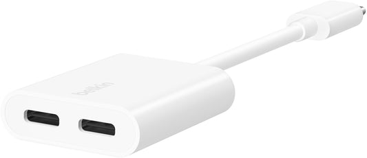 USB-C ljudadapter - USB-C / USB-C Belkin RockStar, vit F7U081btWH