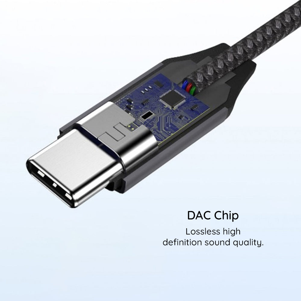 Audioadapter USB-C - 3.5mm Techsuit AC8 MusicDox, Grå