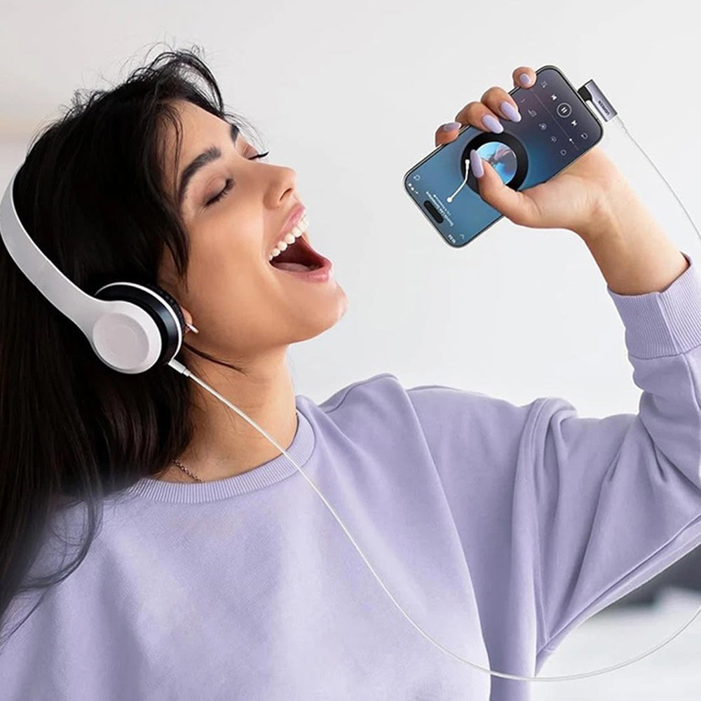 Audioadapter USB-C - 3.5mm UGREEN CM460 (20194) Vinklad, Grå