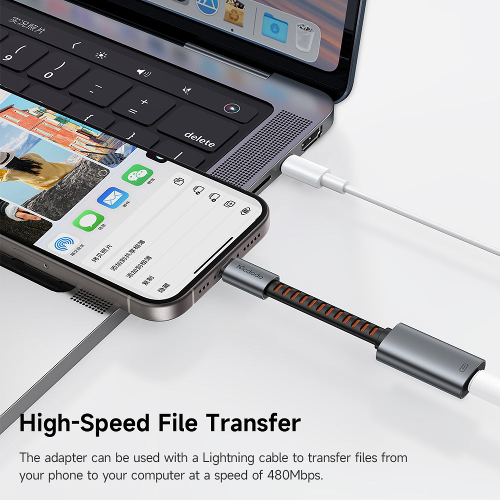 USB-C till Lightning Audioadapter McDodo CA-4870, Grå