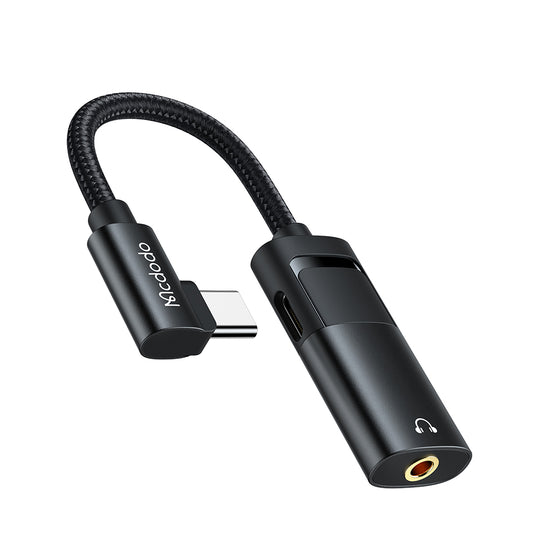 Audioadapter USB-C - USB-C / 3,5 mm McDodo CA-1880, Svart