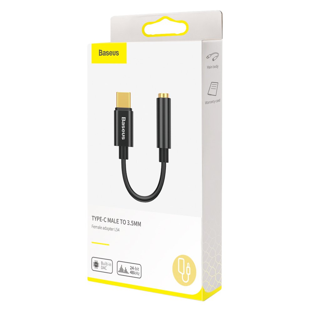 Audioadapter USB-C - 3,5 mm Baseus L54, Svart CATL54-01