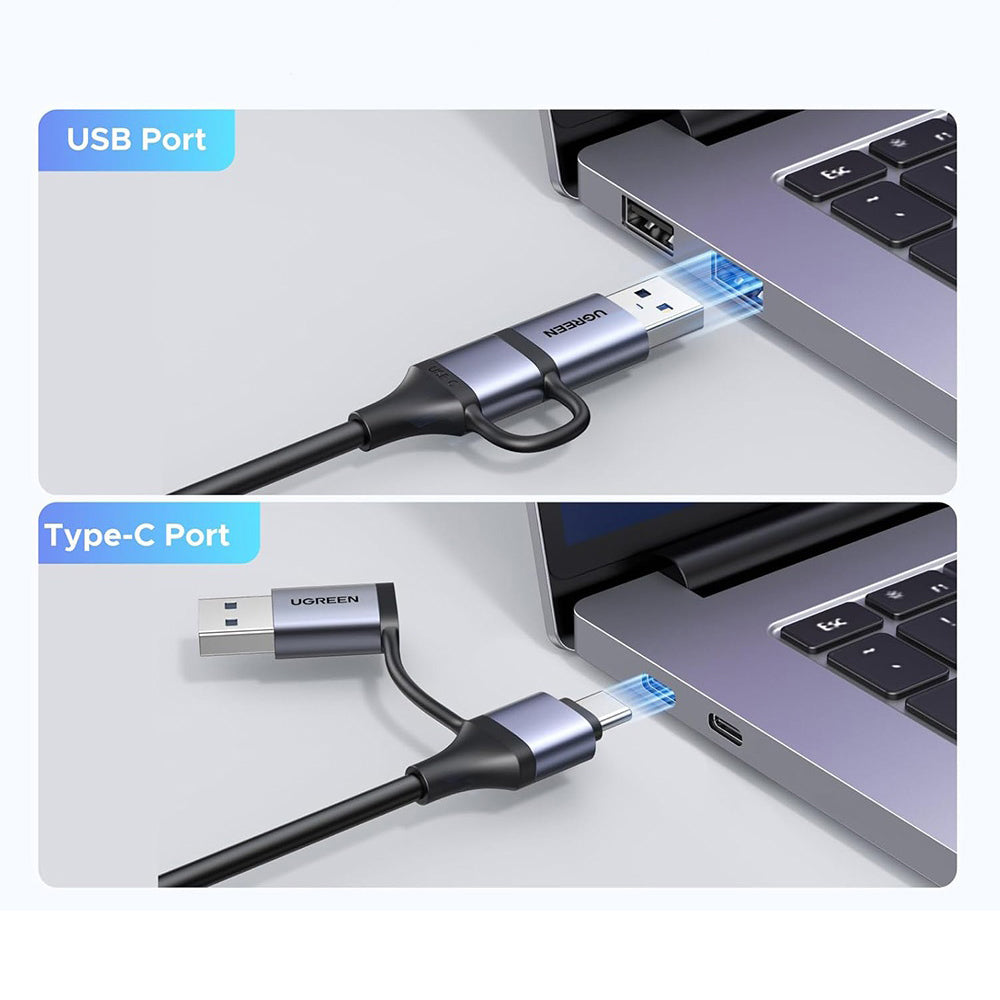 Audio- och videoadapter USB-A / USB-C - HDMI UGREEN CM629 (15389), Grå