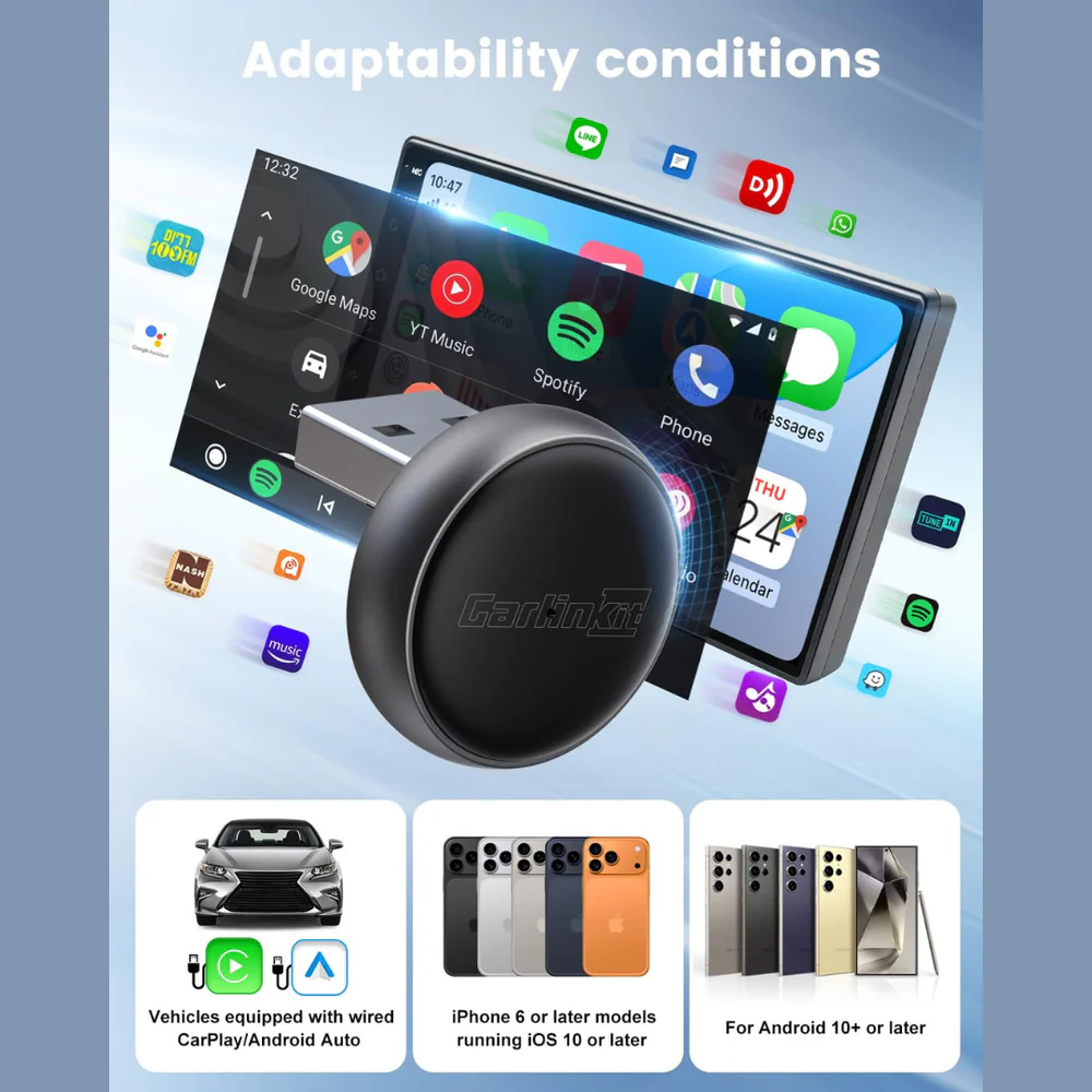 Carplay / Android Auto Wireless Adapter Carlinkit Mini Ultra3 för Apple iPhone / Android-serien