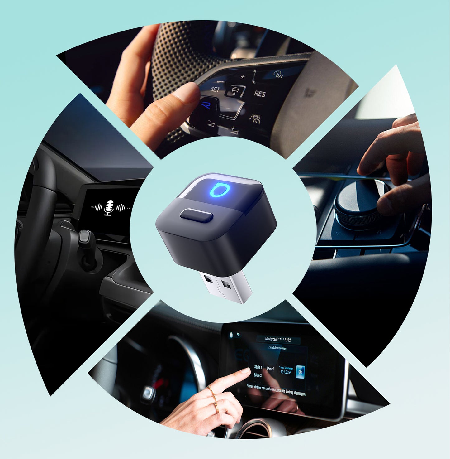 Trådlös Carplay / Android Auto-adapter Ottocast Mini Pico Style A för Apple iPhone / Android Series CA525-T