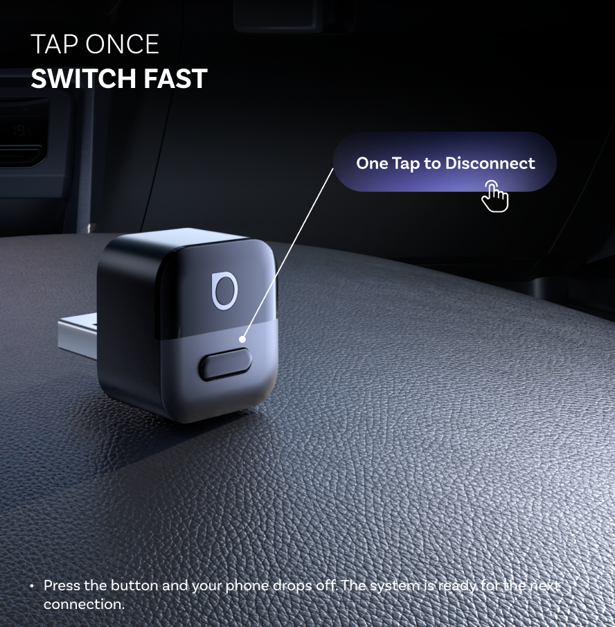 Trådlös Carplay / Android Auto-adapter Ottocast Mini Pico Style A för Apple iPhone / Android Series CA525-T