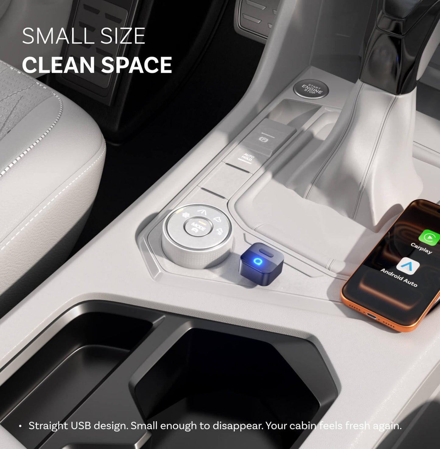 Trådlös Carplay / Android Auto-adapter Ottocast Mini Pico Style B för Apple iPhone / Android-serien CA525-T3