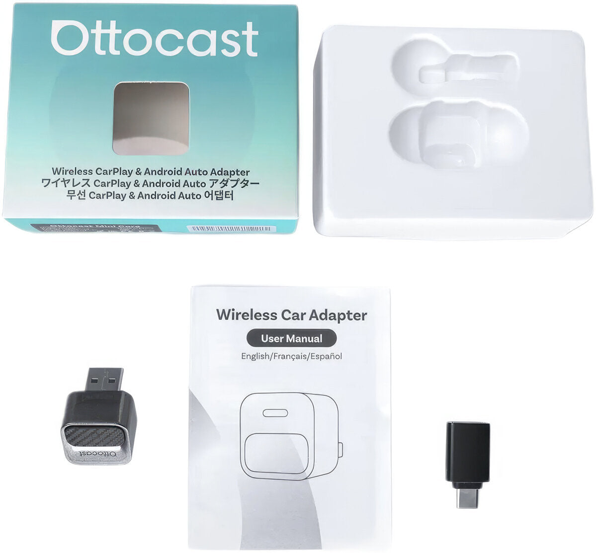 Trådlös Carplay / Android Auto-adapter Ottocast Mini Pico Style B för Apple iPhone / Android-serien CA525-T3