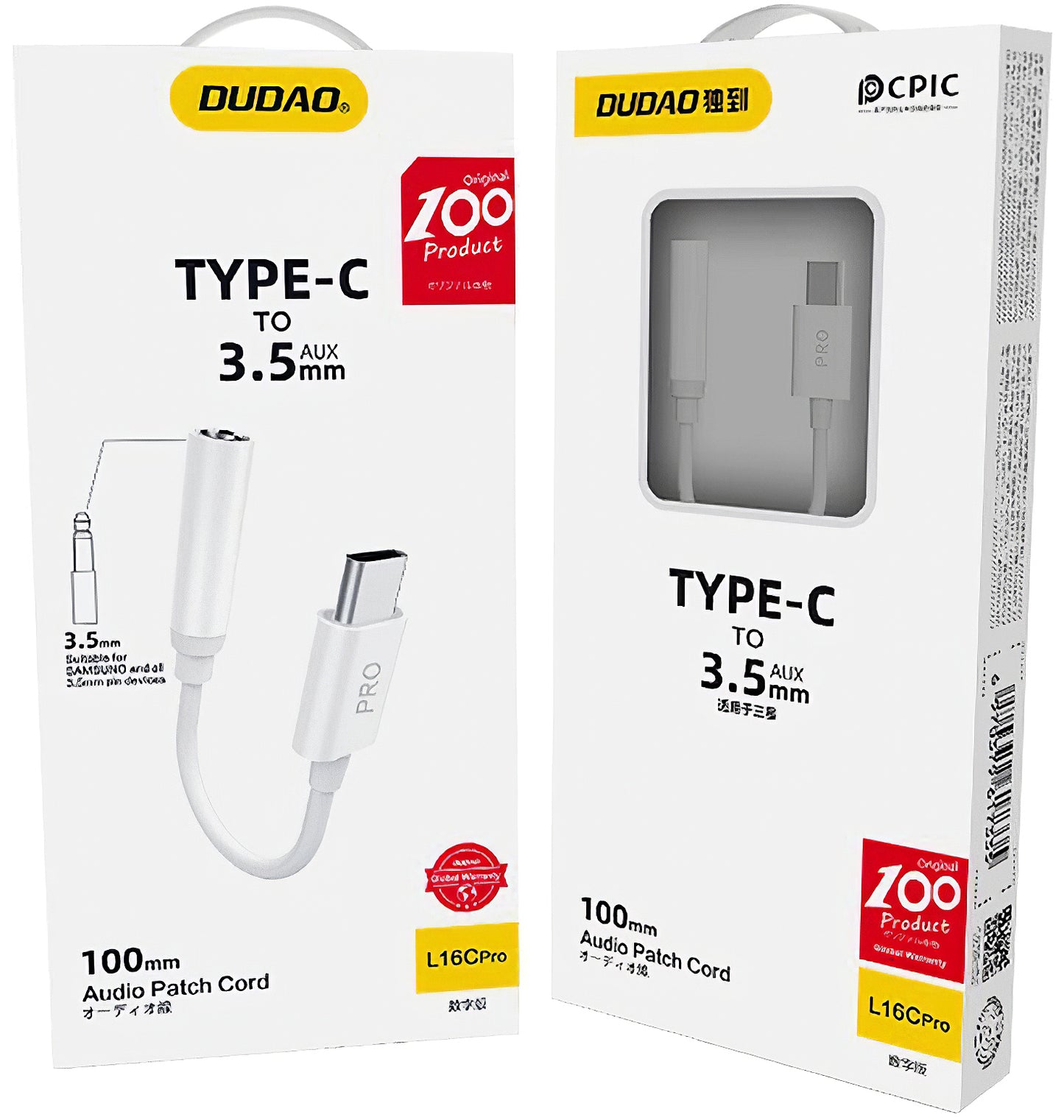 Audioadapter USB-C - 3.5mm Dudao L16CPro, Vit