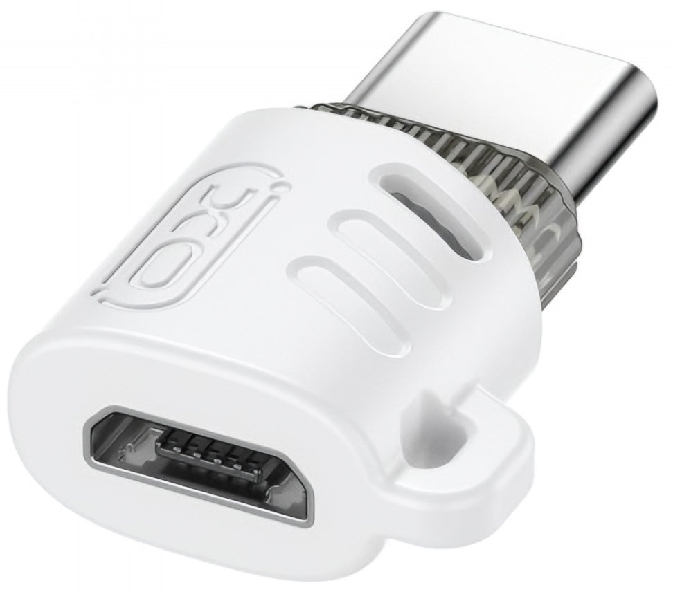 Data- och laddningsadapter microUSB - USB-C XO Design NB256G, Vit
