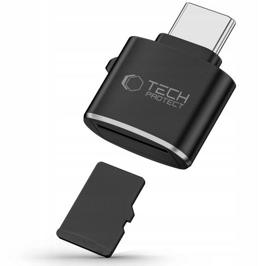 USB-C Kortläsare Tech-Protect Ultraboost, microSD, Svart