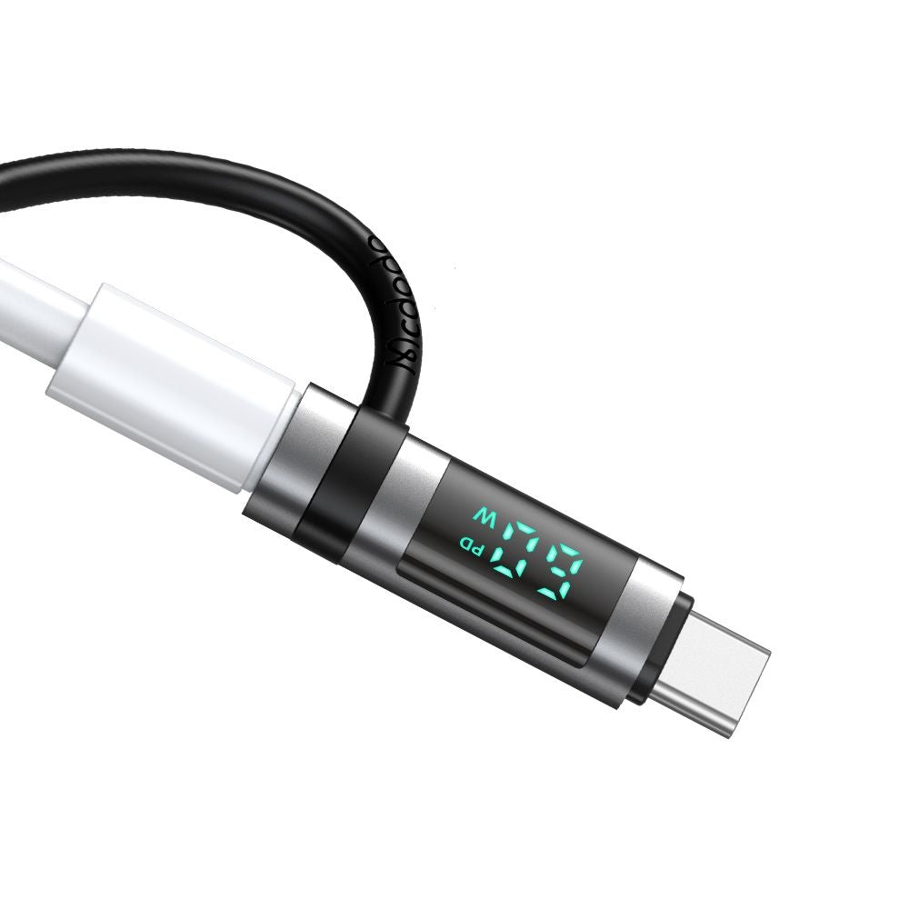 Adapter för data och laddning Lightning - USB-C McDodo OT-0180 Pigeon Display, Svart