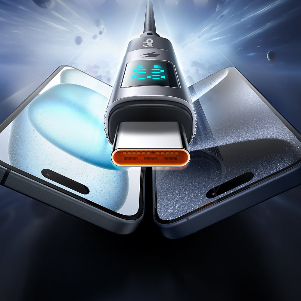 Adapter för data och laddning Lightning - USB-C McDodo OT-5990 Wales Display, Svart