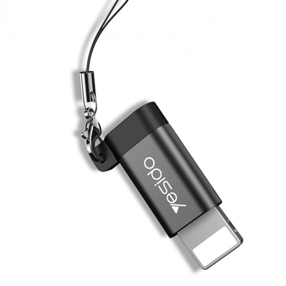 Adaptor för data och laddning microUSB - Lightning Yesido GS05, Svart