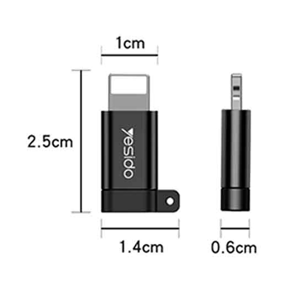 Adaptor för data och laddning microUSB - Lightning Yesido GS05, Svart