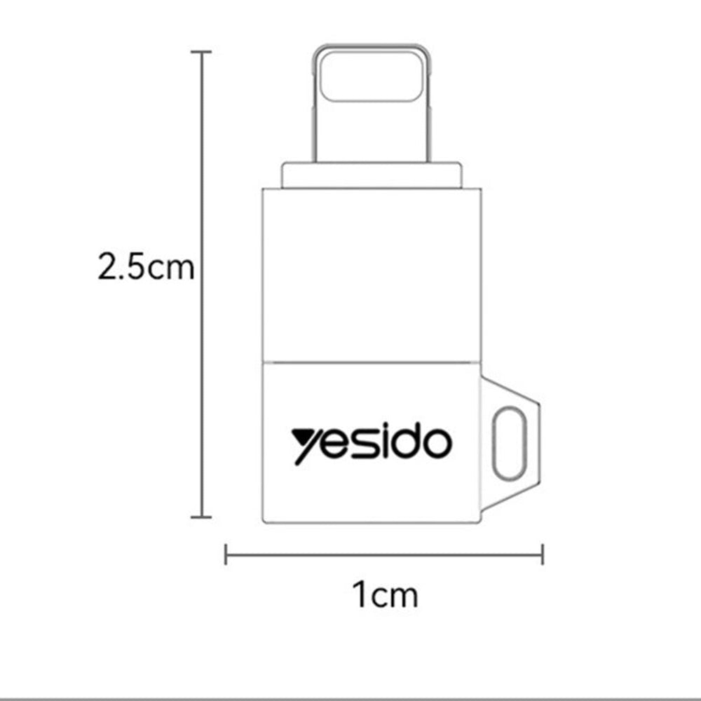 Adapter för data och laddning microUSB - Lightning Yesido GS30, Grå