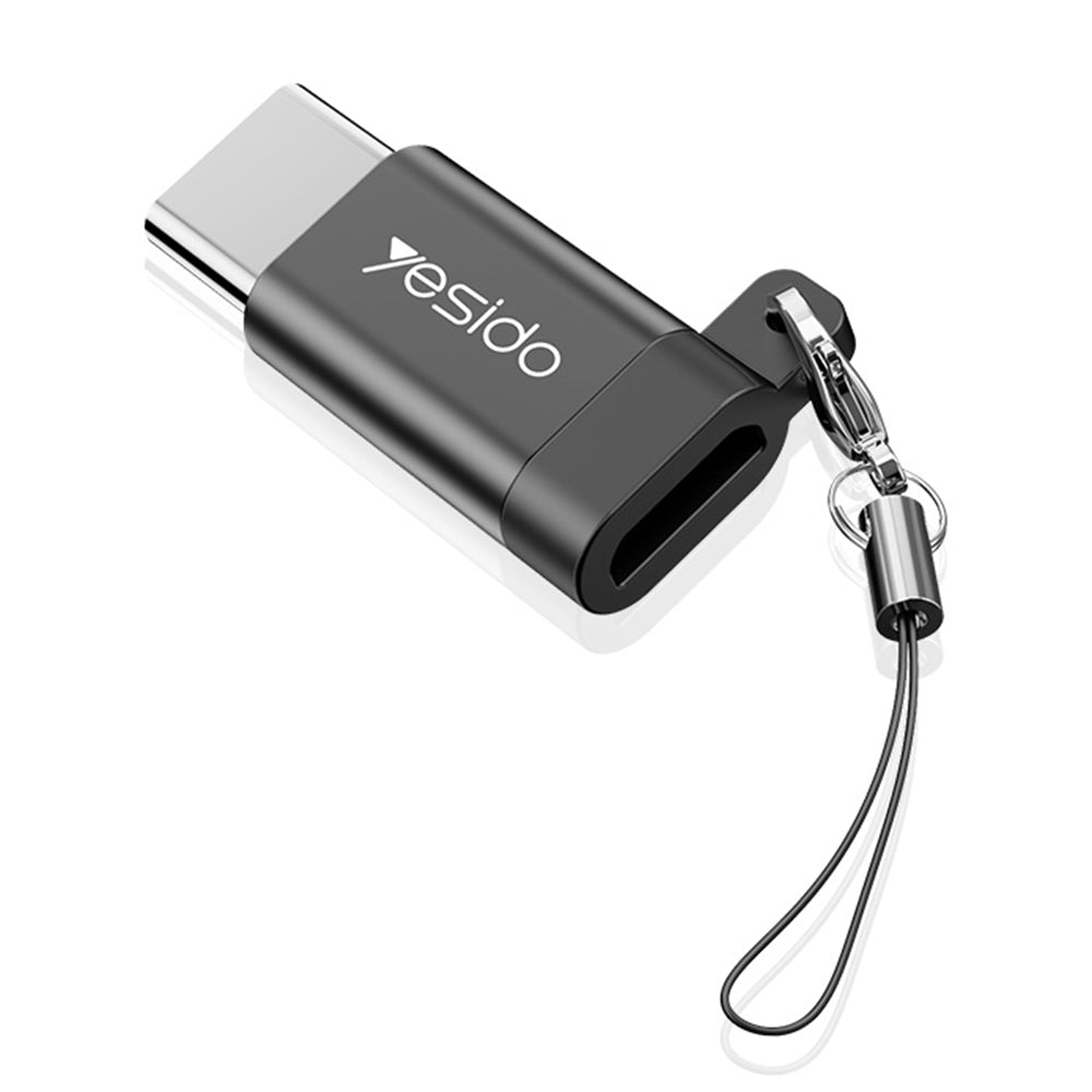Adaptor för data och laddning microUSB - USB-C Yesido GS04, Svart