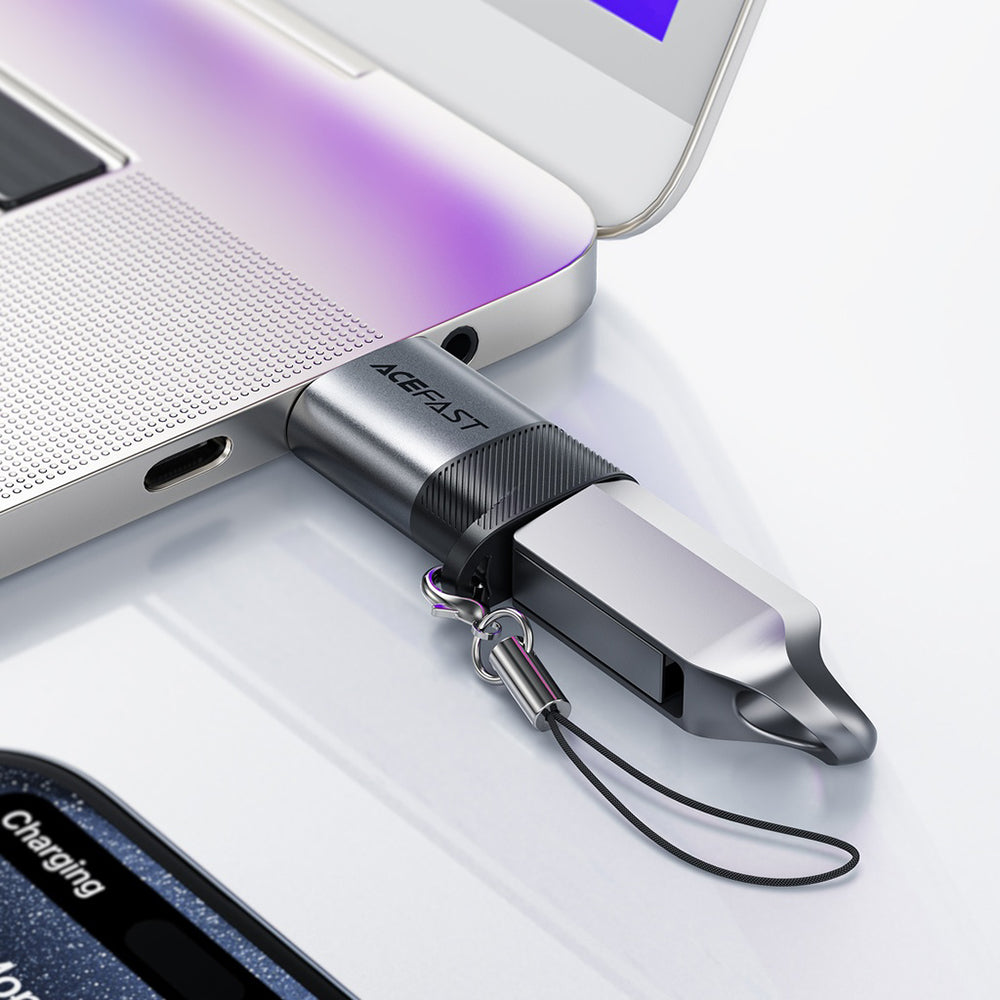 USB-C till USB-A Adapter och Laddare Acefast J8, Grå