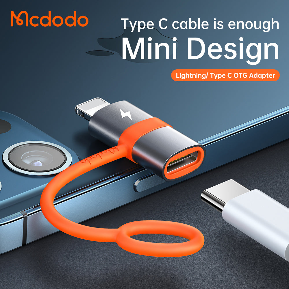 Adapter för data och laddning USB-C - Lightning McDodo OT-0510, Grå