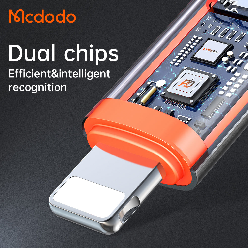Adapter för data och laddning USB-C - Lightning McDodo OT-0510, Grå