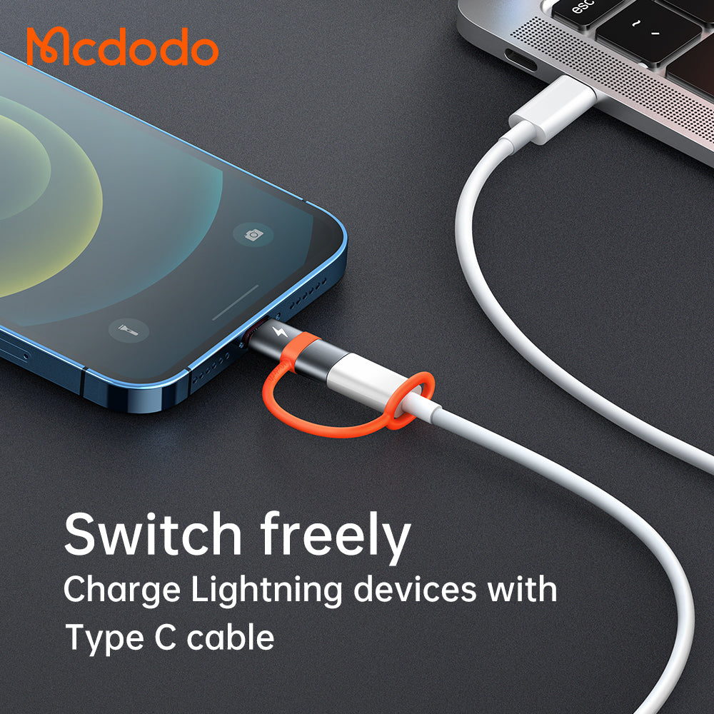 Adapter för data och laddning USB-C - Lightning McDodo OT-0510, Grå