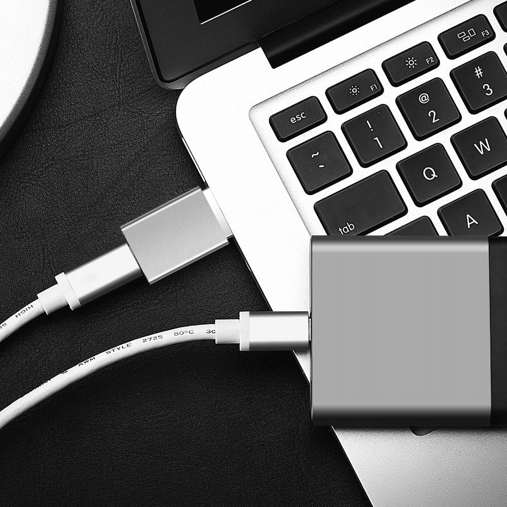 USB-C till USB-A adapter Fixed, Grå
