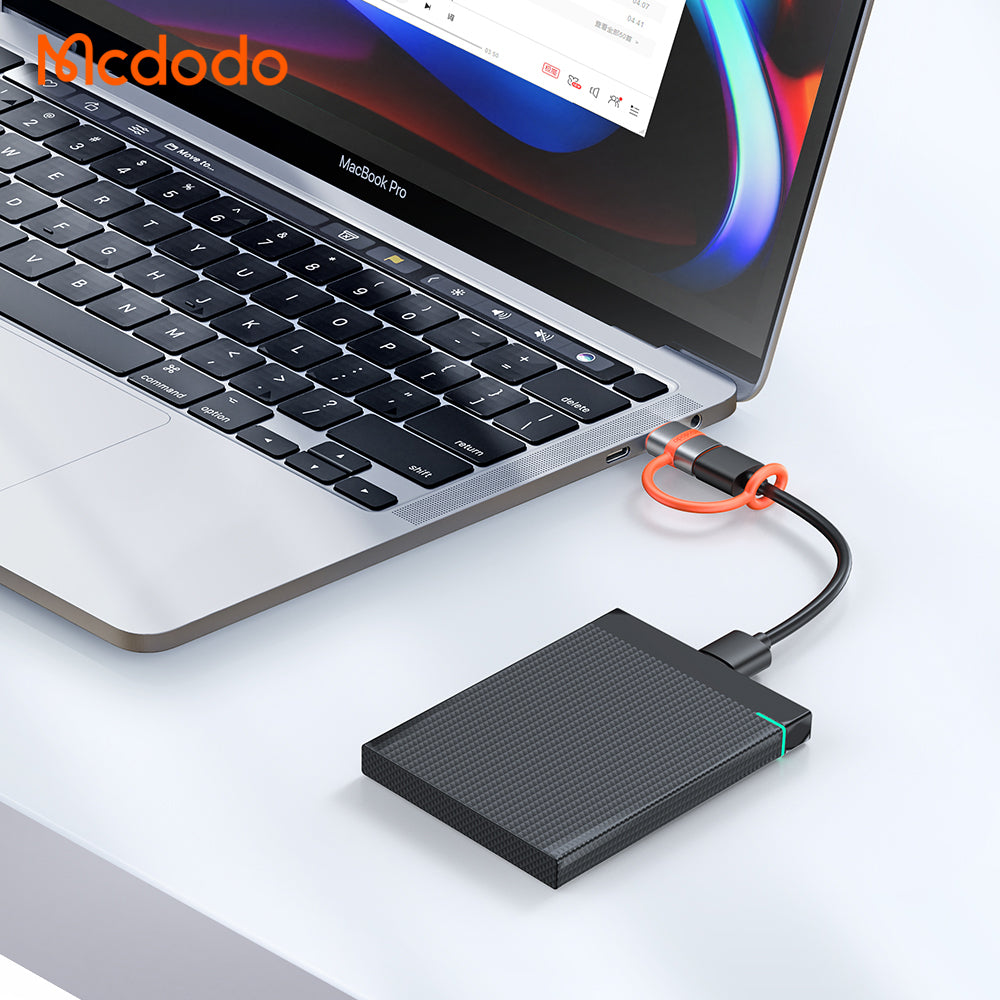 Adapter för data och laddning USB-C - USB-A McDodo OT-3800, Grå