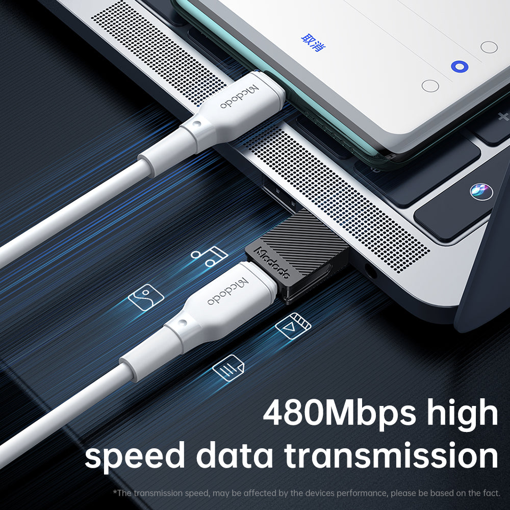 Adapter för data och laddning USB-C - USB-A McDodo OT-6970, Svart