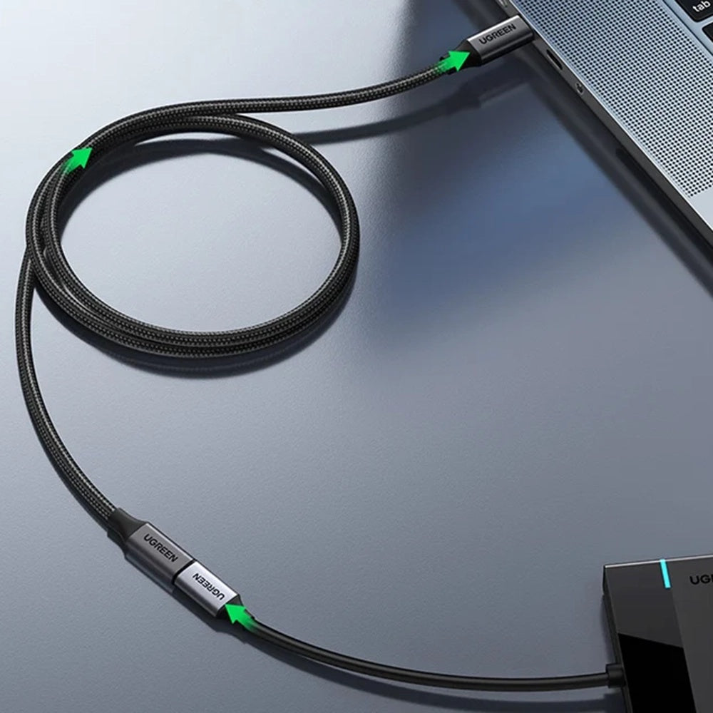 USB-C förlängningskabel UGREEN US372 (45191), 1m, Svart
