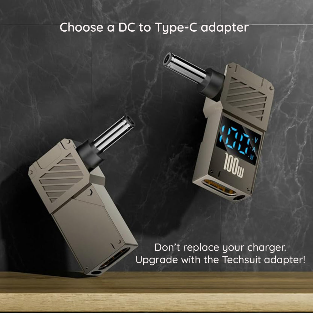 Techsuit LaptopPlugX A22 Laddningsadapter, DC - USB-C, Grå
