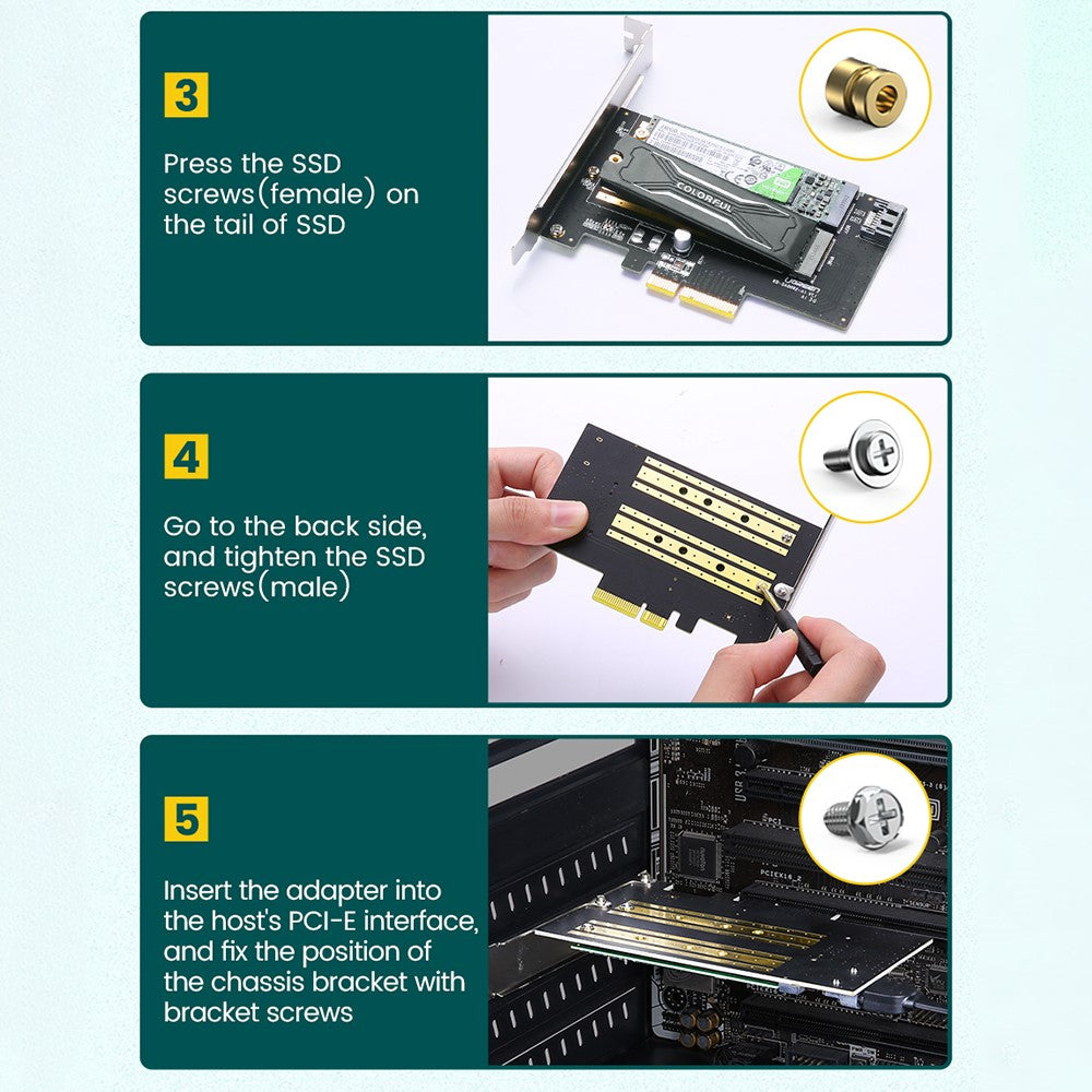 SSD-gränssnittsadaptrar UGREEN CM302 (70504), NVMe M.2 / SATA - PCIe 3.0 X4
