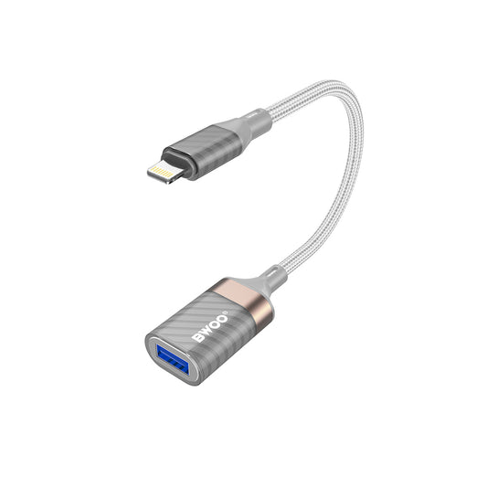 OTG Lightning - USB-A BWOO BZ70-adapter, Grå