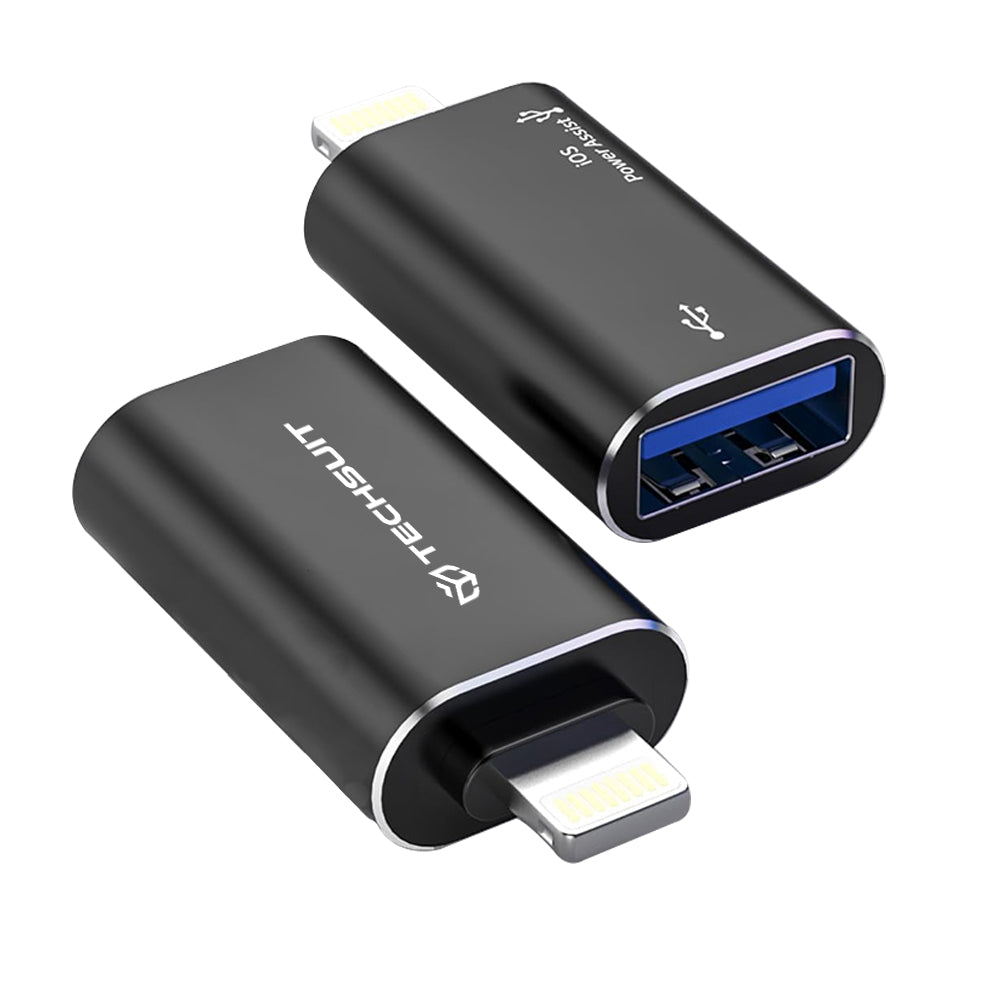OTG Lightning - USB-A Adapter Techsuit A18 AluVoltX, Svart