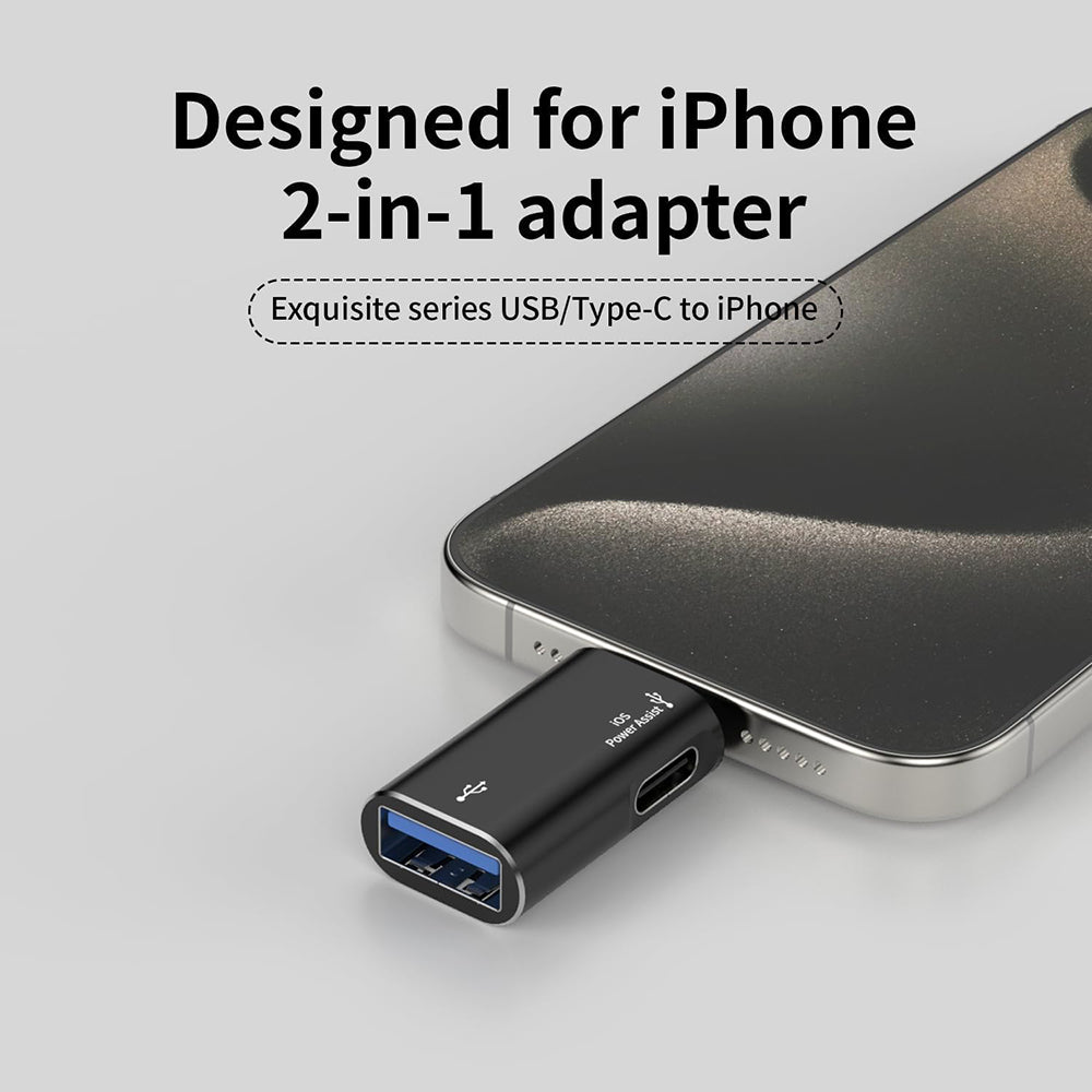 OTG Lightning - USB-A Adapter Techsuit A18 AluVoltX, Svart