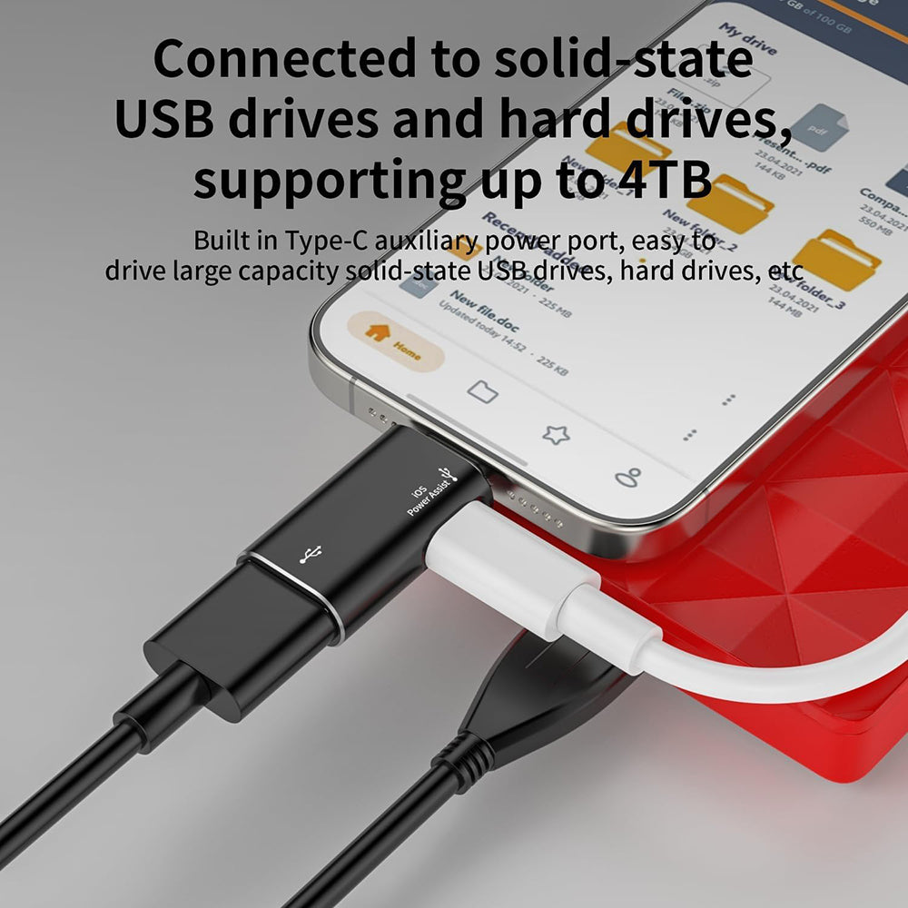 OTG Lightning - USB-A Adapter Techsuit A18 AluVoltX, Svart
