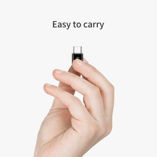 Baseus microUSB - USB-C data- och laddningsadapter, svart CAMOTG-01