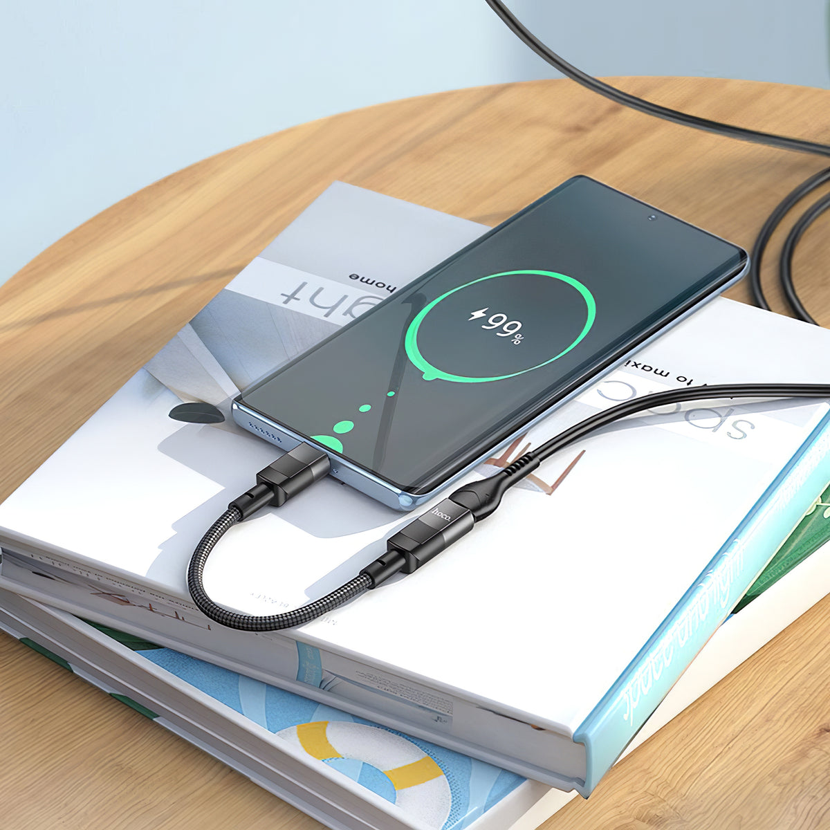 Lightning data- och laddningsadapter - USB-C HOCO U107, 0,1 m, svart