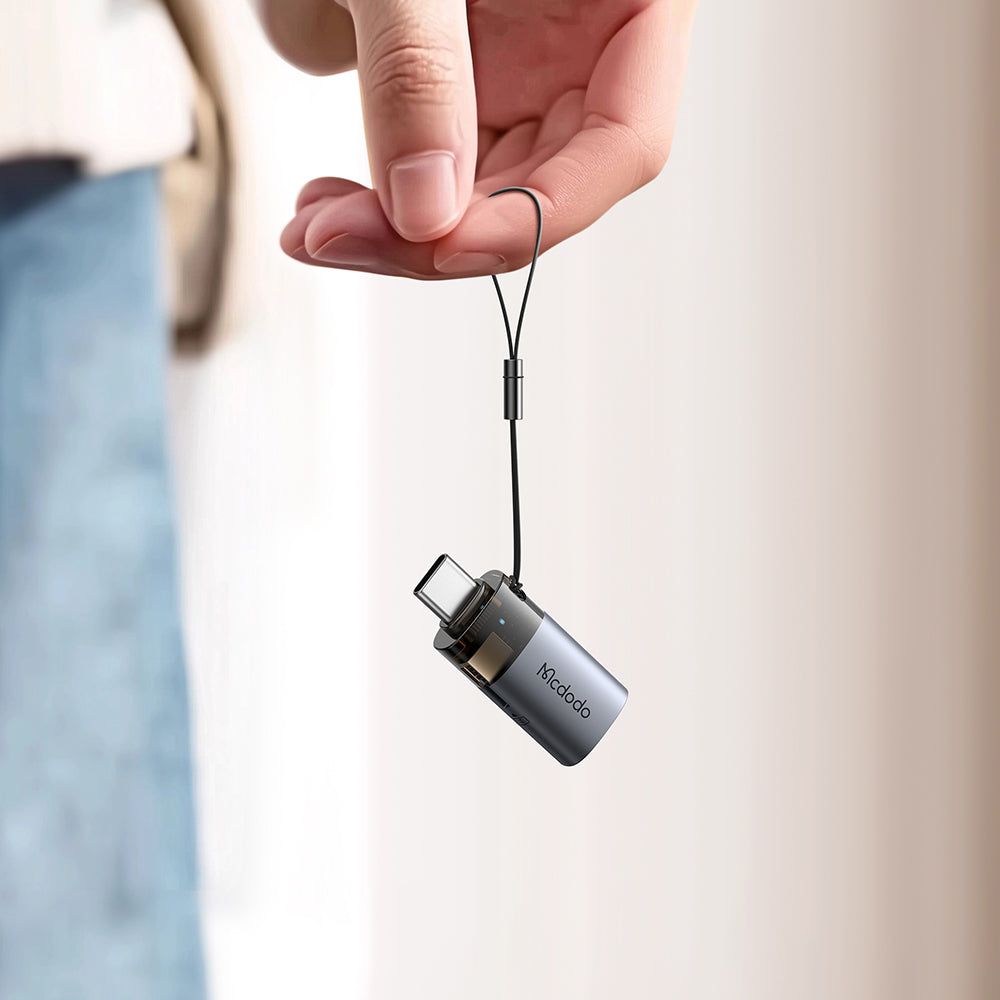 Kortläsare USB-C McDodo OT-7600, USB-A (OTG) - microSD, Svart
