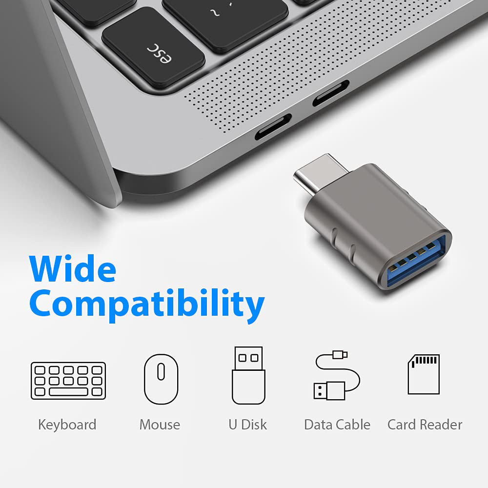OTG-adapter USB-C - USB-A Techsuit A10 SlateVolt, Grå