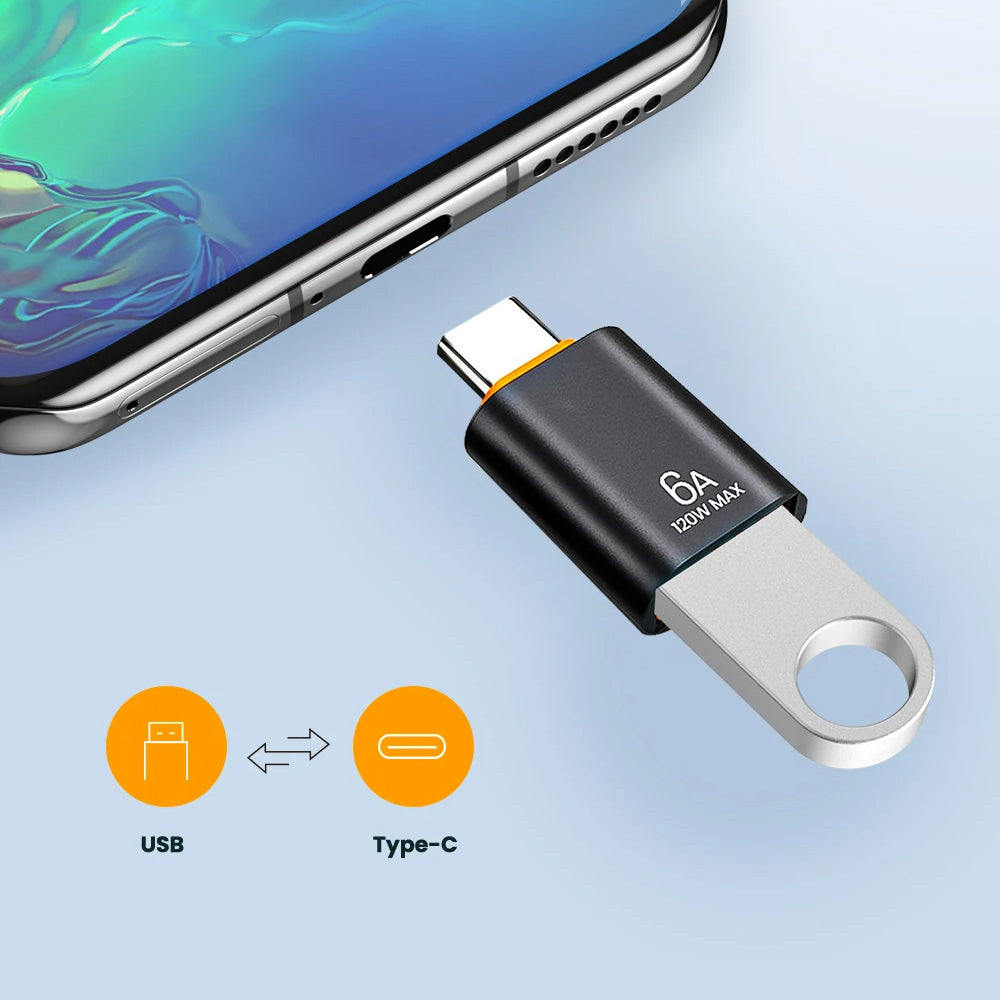 OTG-adapter USB-C - USB-A Techsuit A2 HyperPort, Svart Orange
