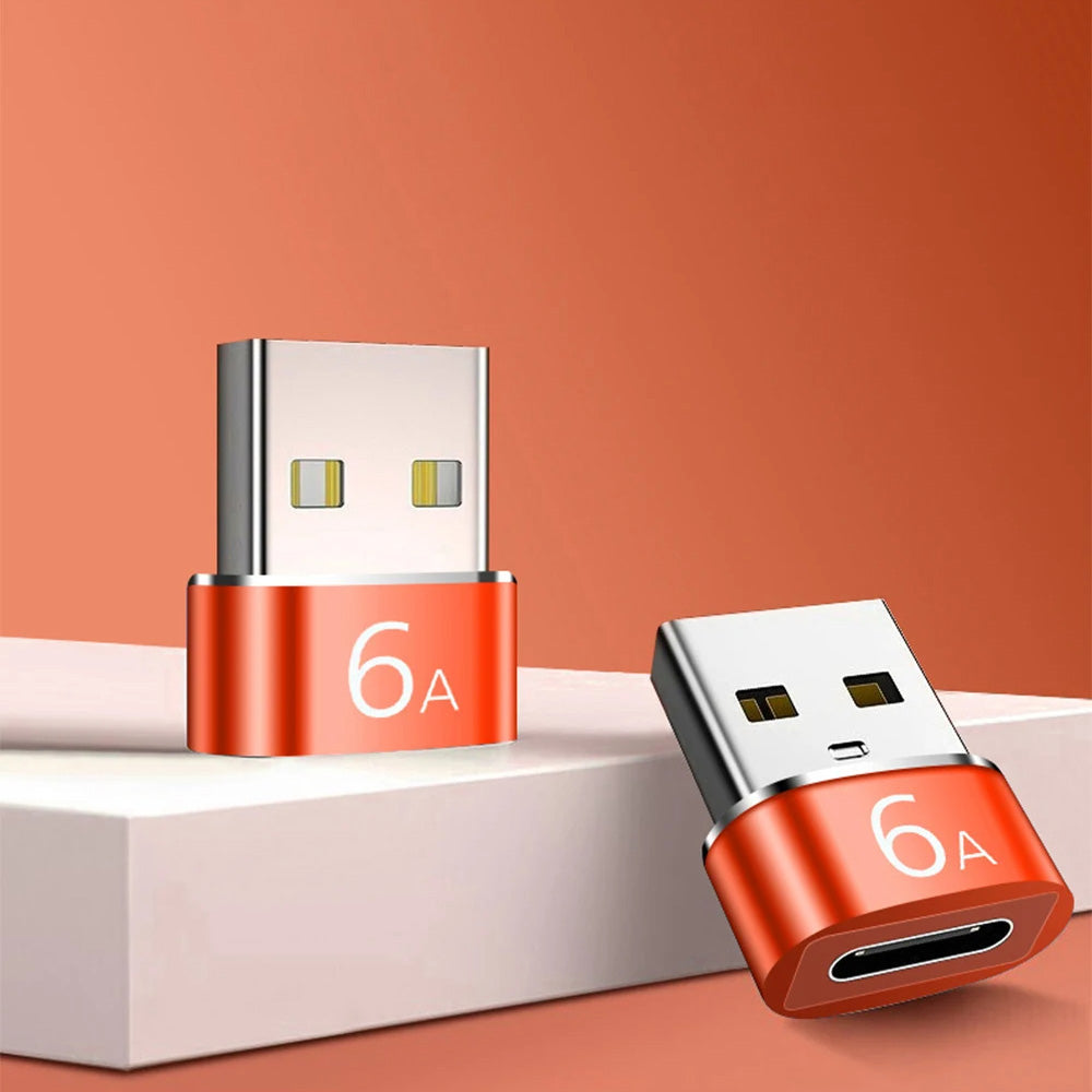 USB-C - USB-A Data- och Laddningsadapter Techsuit A4 HyperPort, Svart Orange