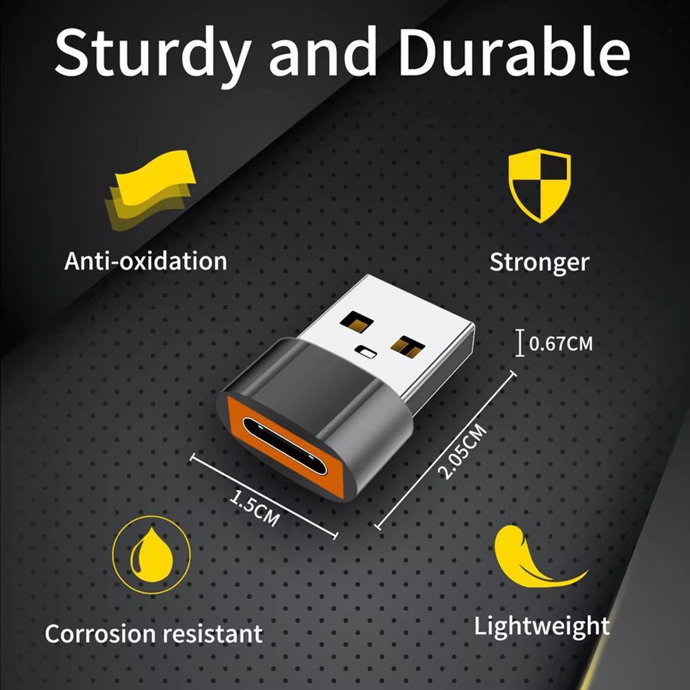 USB-C - USB-A Data- och Laddningsadapter Techsuit A4 HyperPort, Svart Orange