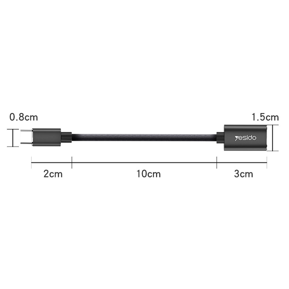 OTG-adapter USB-C - USB-A Yesido GS01, Svart