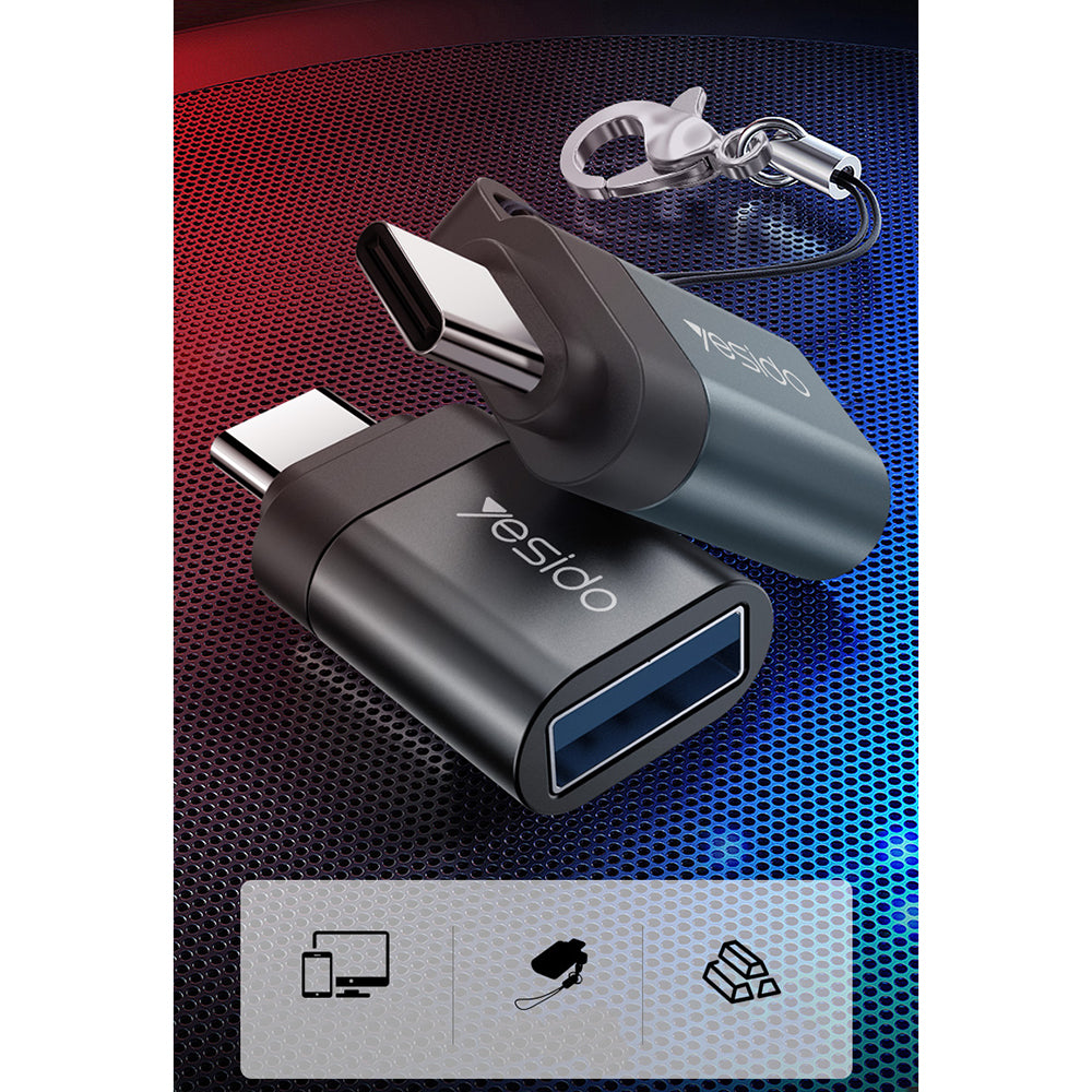 OTG-adapter USB-C - USB-A Yesido GS06, Svart