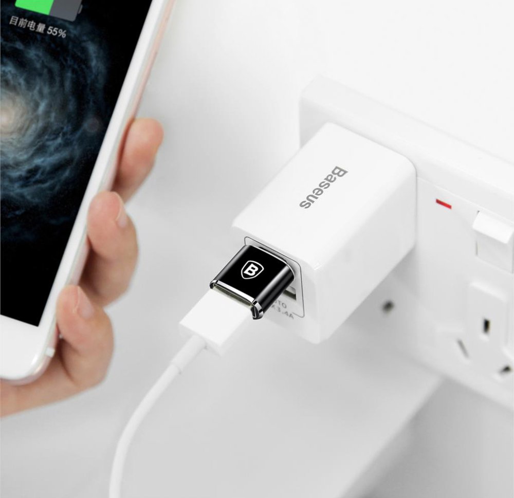 OTG-adapter USB-C - USB-A Baseus, Svart CATOTG-01